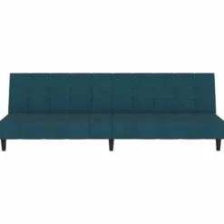 vidaXL Slaapbank 2-zits Klik-klak mechanisme - Blauw fluweel - 200 cm