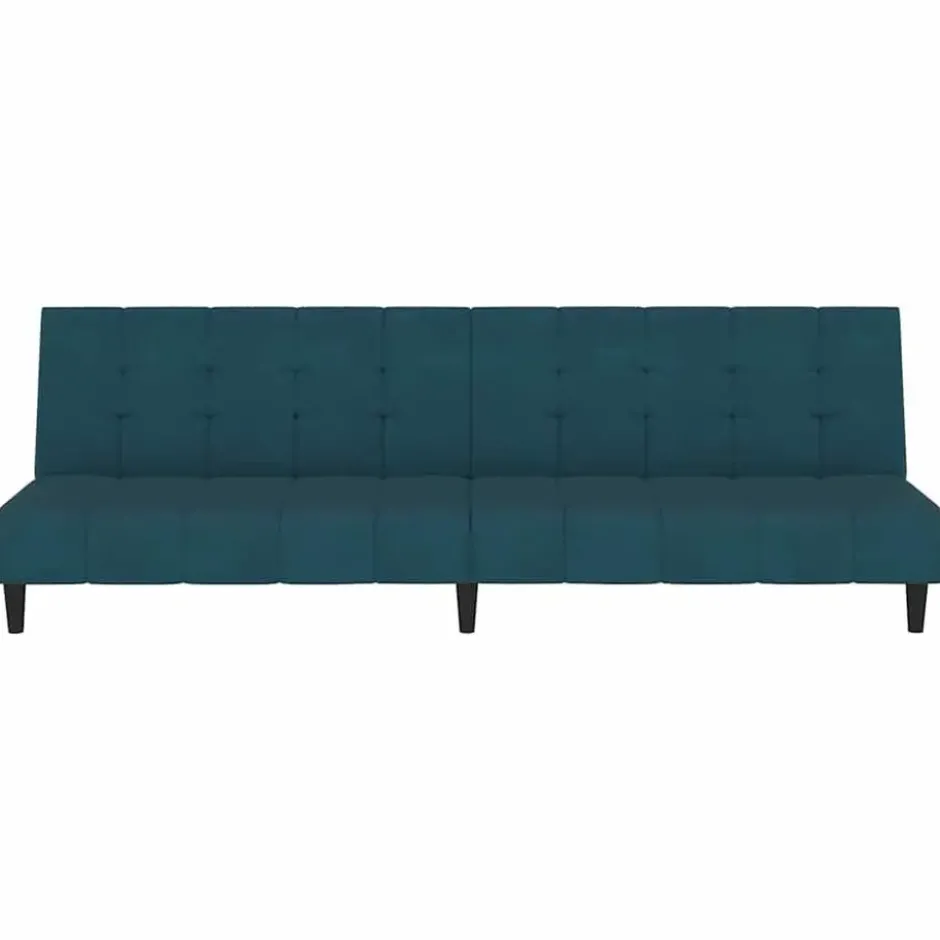 vidaXL Slaapbank 2-zits Klik-klak mechanisme - Blauw fluweel - 200 cm