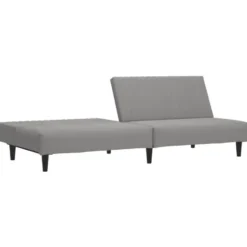 vidaXL Slaapbank 2-zits met verstelbare helling - Lichtgrijs fluweel - 200 cm