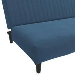 vidaXL Slaapbank 2-zits met verstelbare helling - Blauw fluweel - 200 cm