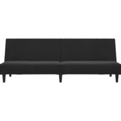 vidaXL Slaapbank 2-zits met verstelbare helling - Zwart fluweel - 200 cm