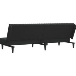 vidaXL Slaapbank 2-zits met verstelbare helling - Zwart fluweel - 200 cm