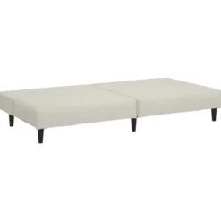 vidaXL Slaapbank 2-zits met verstelbare helling - Crème fluweel - 200 cm