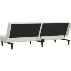 vidaXL Slaapbank 2-zits met verstelbare helling - Crème fluweel - 200 cm