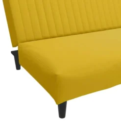 vidaXL Slaapbank 2-zits met verstelbare helling - Geel fluweel - 200 cm