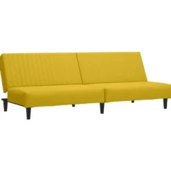 vidaXL Slaapbank 2-zits met verstelbare helling - Geel fluweel - 200 cm