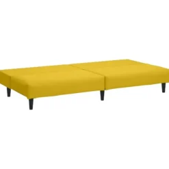 vidaXL Slaapbank 2-zits met verstelbare helling - Geel fluweel - 200 cm