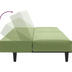 vidaXL Slaapbank 2-zits met verstelbare helling - Lichtgroen fluweel - 200 cm