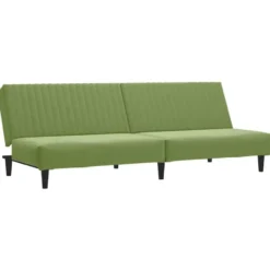 vidaXL Slaapbank 2-zits met verstelbare helling - Lichtgroen fluweel - 200 cm