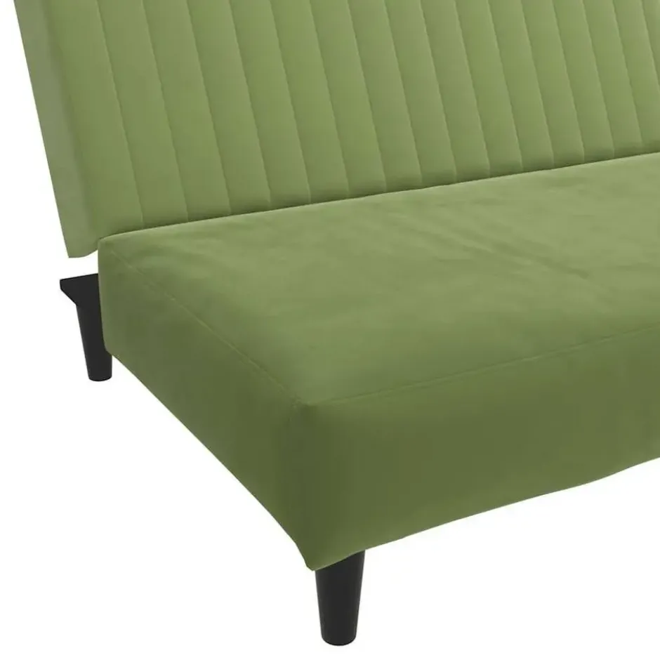 vidaXL Slaapbank 2-zits met verstelbare helling - Lichtgroen fluweel - 200 cm