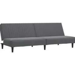 vidaXL Slaapbank 2-zits met verstelbare helling - Donkergrijs fluweel - 200 cm
