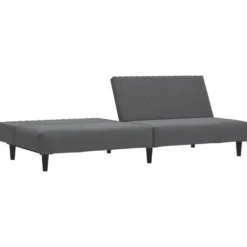 vidaXL Slaapbank 2-zits met verstelbare helling - Donkergrijs fluweel - 200 cm
