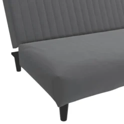vidaXL Slaapbank 2-zits met verstelbare helling - Donkergrijs fluweel - 200 cm