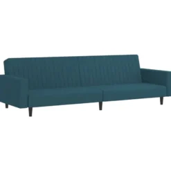 vidaXL Slaapbank 2-zits met verstelbare helling - Blauw fluweel - 220 cm