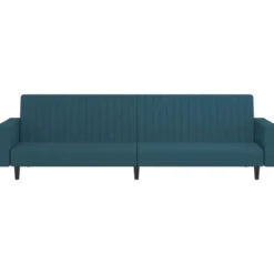 vidaXL Slaapbank 2-zits met verstelbare helling - Blauw fluweel - 220 cm