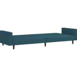 vidaXL Slaapbank 2-zits met verstelbare helling - Blauw fluweel - 220 cm