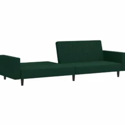 vidaXL Slaapbank 2-zits met verstelbare helling - Donkergroen fluweel - 220 cm