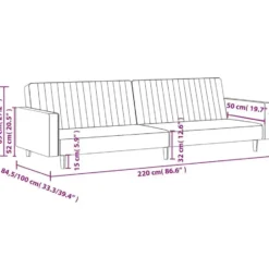 vidaXL Slaapbank 2-zits met verstelbare helling - Donkergroen fluweel - 220 cm
