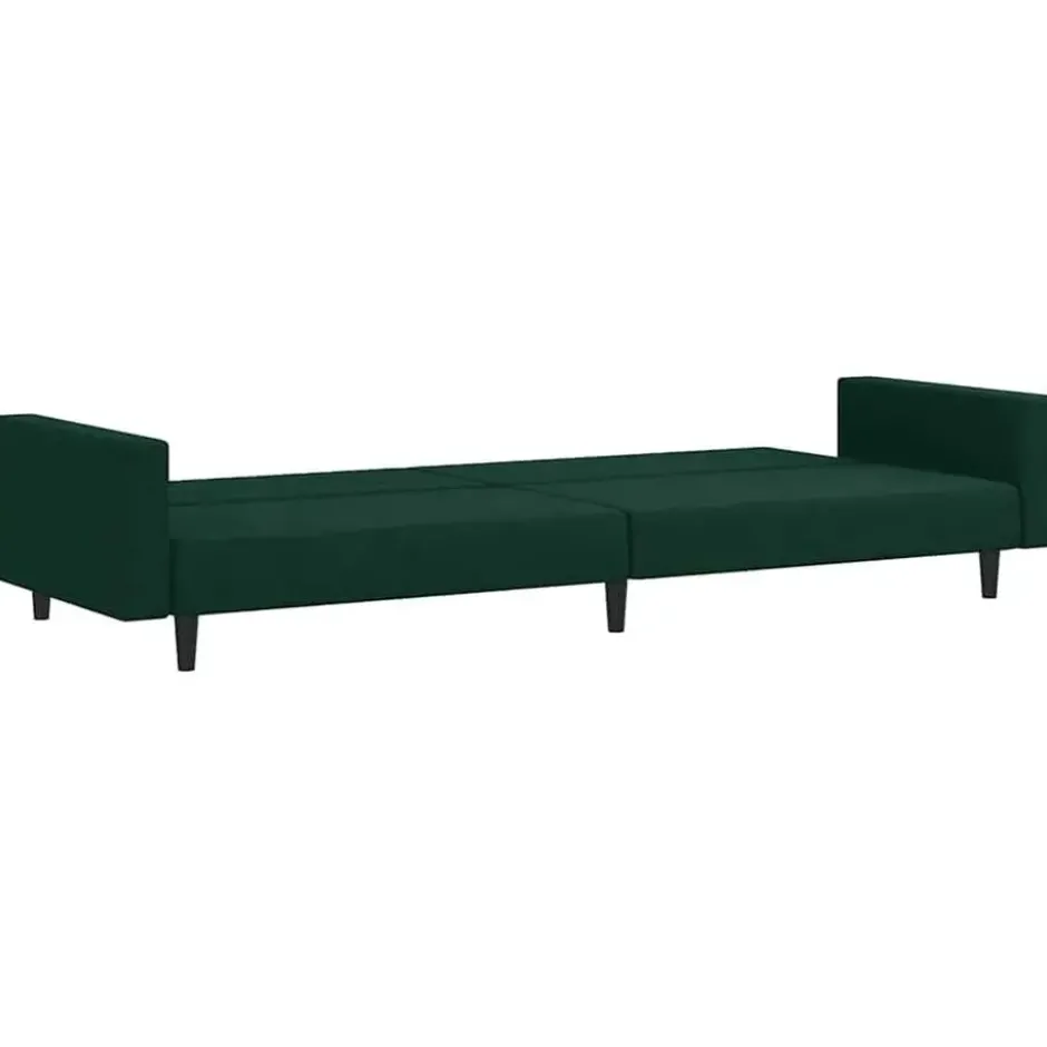 vidaXL Slaapbank 2-zits met verstelbare helling - Donkergroen fluweel - 220 cm