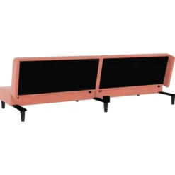 vidaXL - Slaapbank 2-zits - Roze - Fluweel - Met kussens