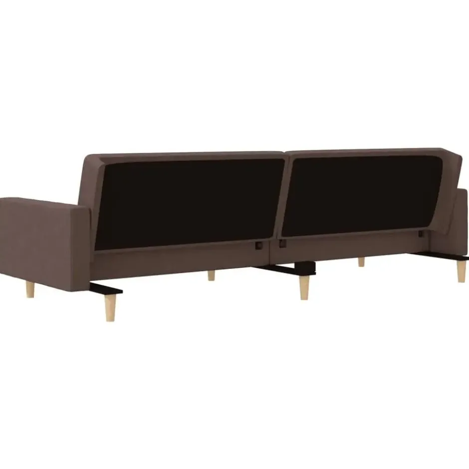 vidaXL - Slaapbank 2-zits - Taupe - Stof - Met kussens