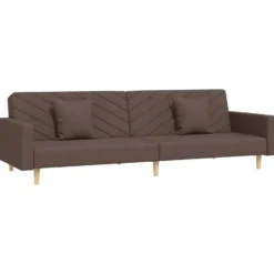 vidaXL - Slaapbank 2-zits - Taupe - Stof - Met kussens