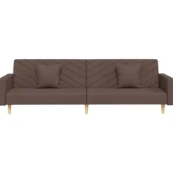 vidaXL - Slaapbank 2-zits - Taupe - Stof - Met kussens