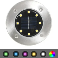 vidaXL - Solar Grondlamp - Zilver - Kunststof - 8 stuks