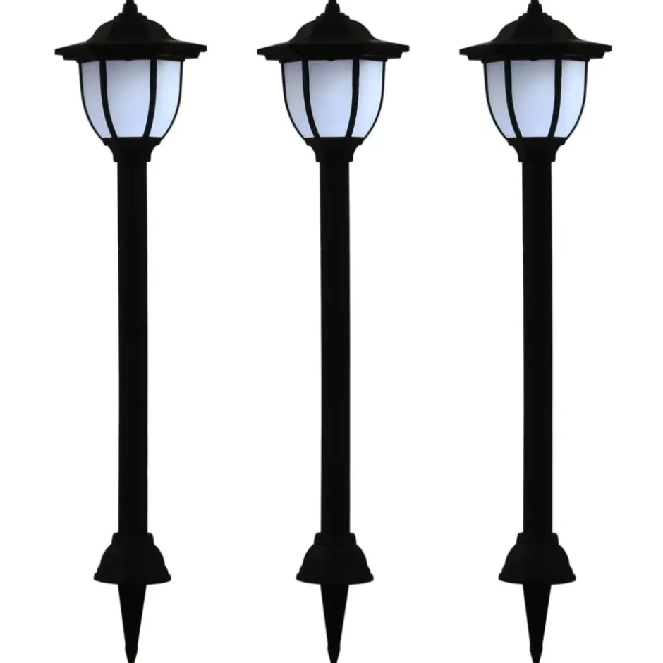 vidaXL - Solarlamp - Zwart - Polypropyleen - 3 stuks