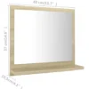 vidaXL - Spiegel - Bruin - Bewerkt hout - 40 x 10.5 x 37 cm