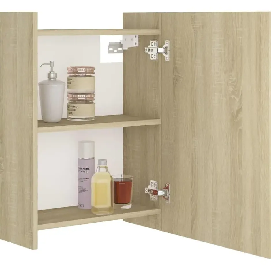 vidaXL - Spiegelkast - Bruin - Bewerkt hout