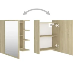 vidaXL - Spiegelkast - Bruin - Bewerkt hout