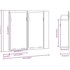 vidaXL - Spiegelkast LED 60x12x45 cm bewerkt hout bruin eikenkleur