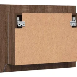 vidaXL - Spiegelkast LED 60x12x45 cm bewerkt hout bruin eikenkleur