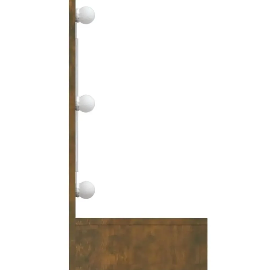 vidaXL - Spiegelkast met LED-verlichting 90x31,5x62 cm gerookt eiken