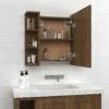 vidaXL - Spiegelkast met LED-verlichting 70x16,5x60 cm bruin eikenkleur