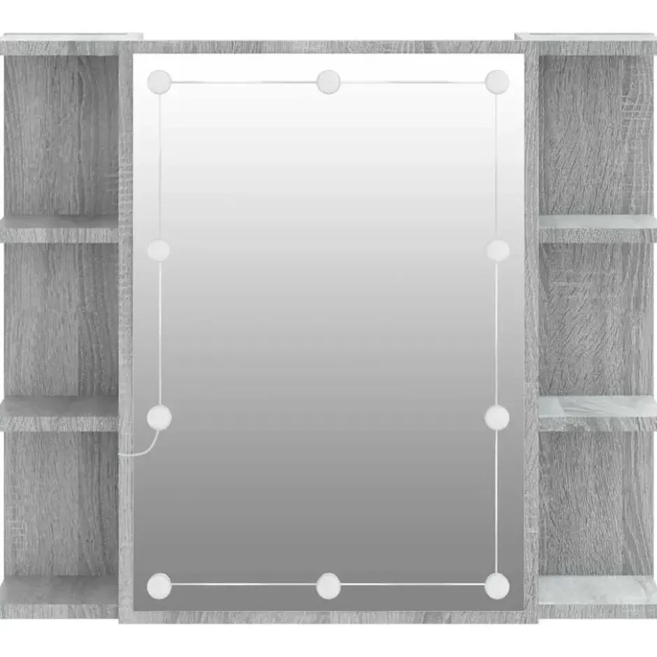 vidaXL - Spiegelkast met LED-verlichting 70x16,5x60 cm grijs sonoma