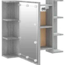 vidaXL - Spiegelkast met LED-verlichting 70x16,5x60 cm grijs sonoma