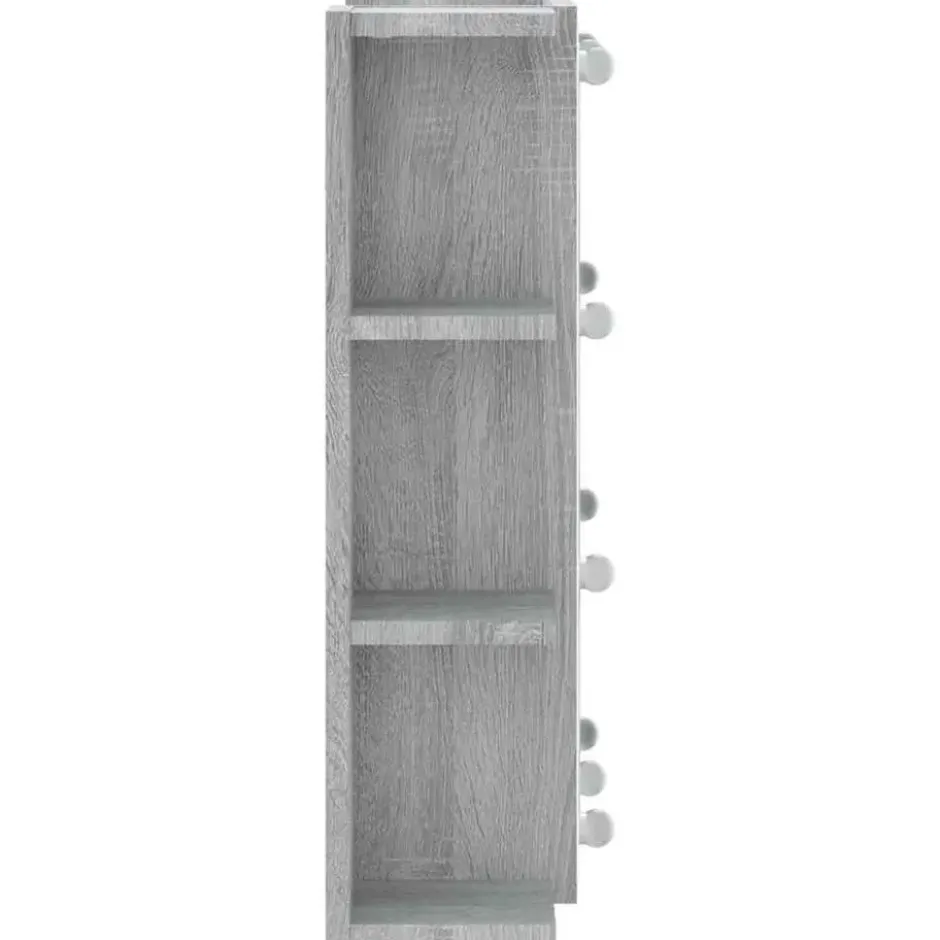 vidaXL - Spiegelkast met LED-verlichting 70x16,5x60 cm grijs sonoma