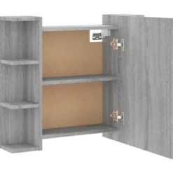 vidaXL - Spiegelkast met LED-verlichting 70x16,5x60 cm grijs sonoma