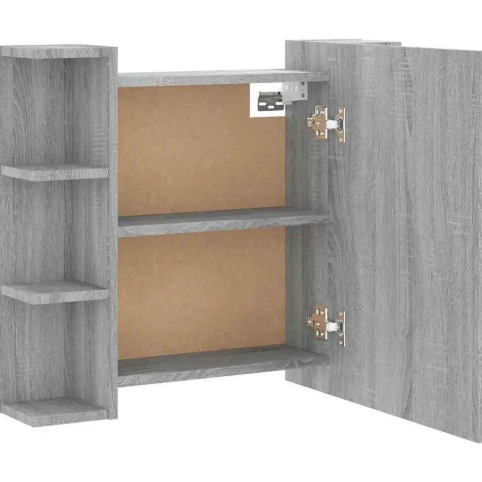 vidaXL - Spiegelkast met LED-verlichting 70x16,5x60 cm grijs sonoma