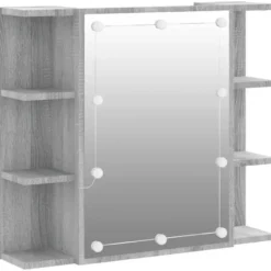 vidaXL - Spiegelkast met LED-verlichting 70x16,5x60 cm grijs sonoma