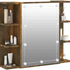 vidaXL - Spiegelkast met LED-verlichting 70x16,5x60 cm gerookt eiken