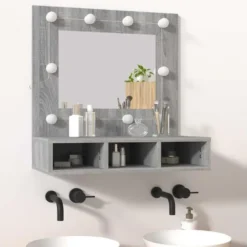vidaXL - Spiegelkast met LED-verlichting 60x31,5x62 cm grijs sonoma
