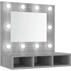 vidaXL - Spiegelkast met LED-verlichting 60x31,5x62 cm grijs sonoma