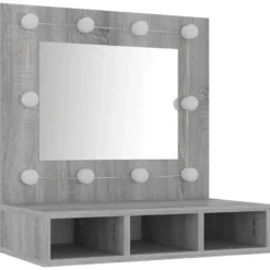 vidaXL - Spiegelkast met LED-verlichting 60x31,5x62 cm grijs sonoma