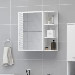 vidaXL - Spiegelkast - Wit - Bewerkt hout