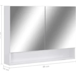 vidaXL - Spiegelkast - Wit - MDF