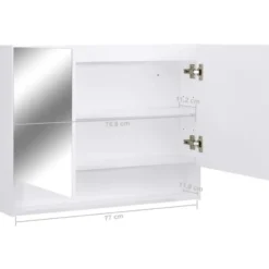 vidaXL - Spiegelkast - Wit - MDF