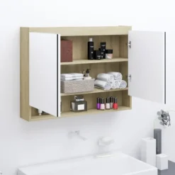 vidaXL - Spiegelkast - Wit - MDF